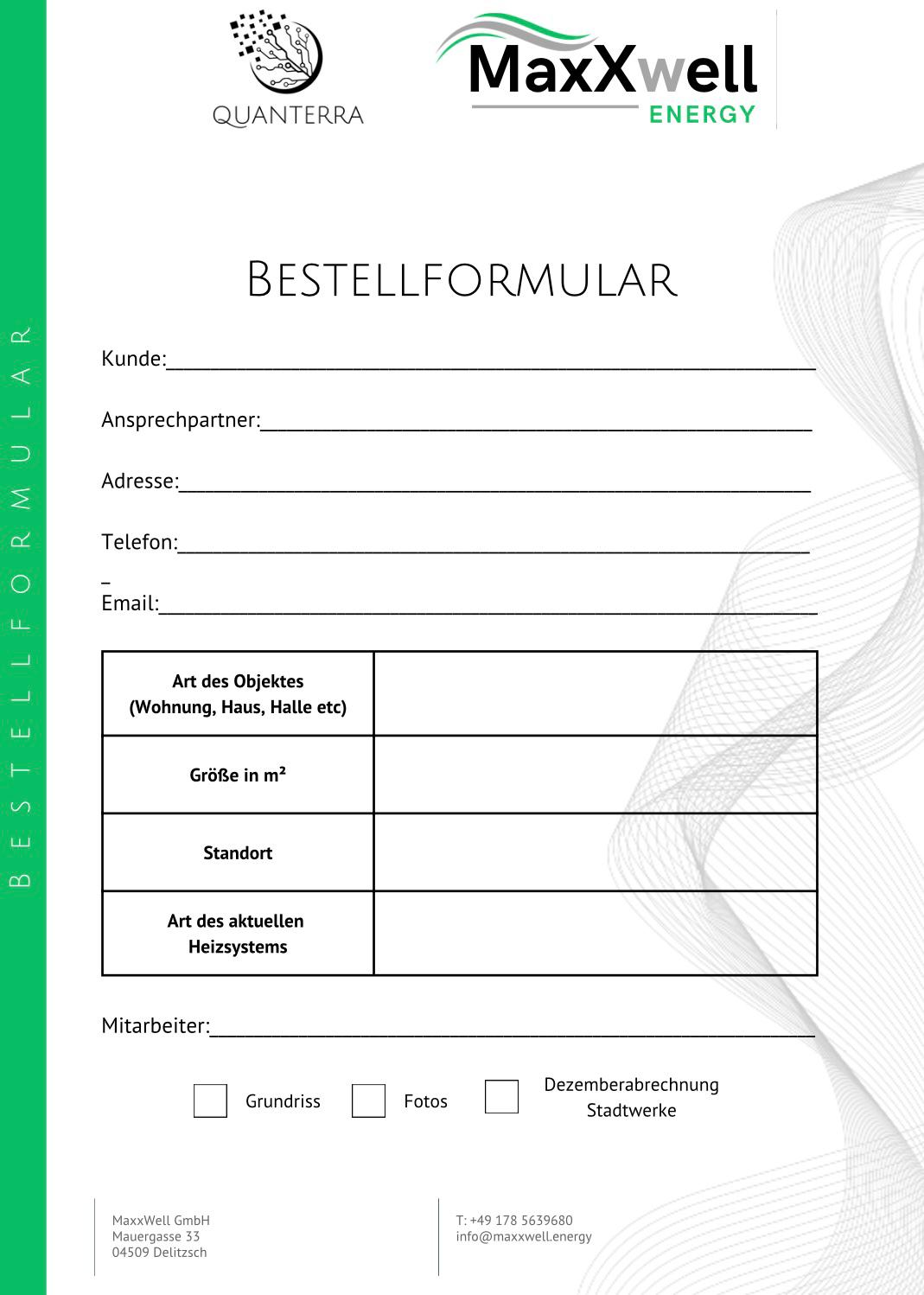 Bestellformular Bild